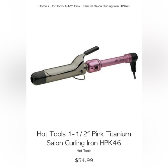 🌸 Hot Tools 1-1/2" Pink Titanium Salon Curling Iron HPK46
Hot Tools🌸#TOOLS - Picture 1 of 1